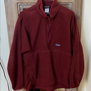 Patagonia Men’s Zip-Up Fleece Pullover - Burgundy